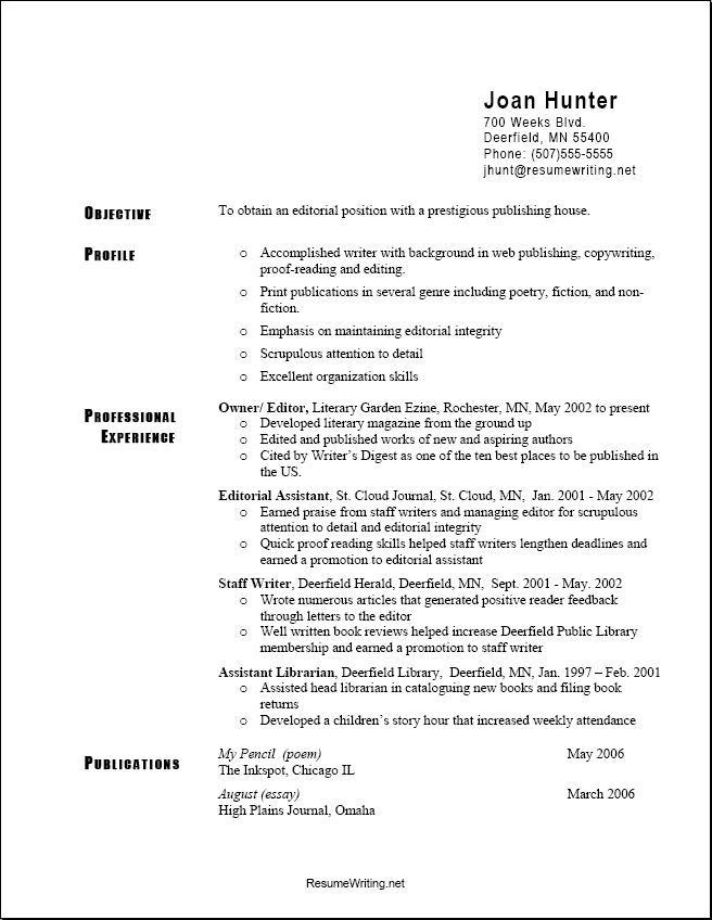 functional resume sample a
