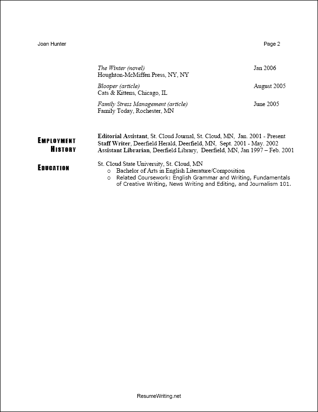 functional resume sample b