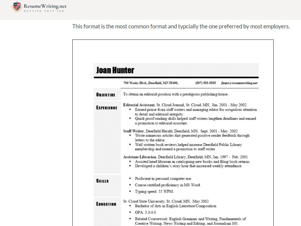 resumewriting.net sample resume