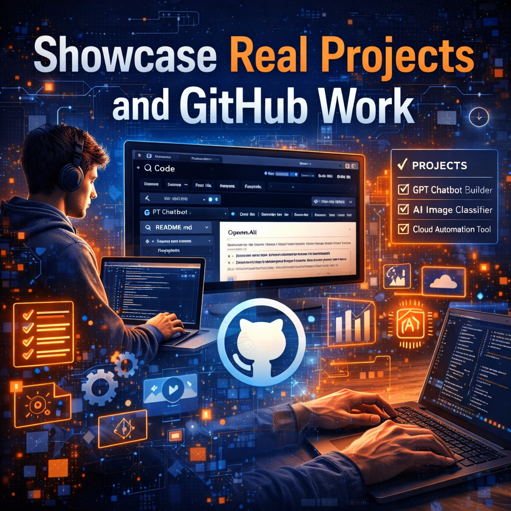 showcase real projects and github work