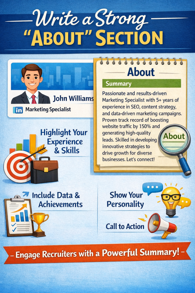 write a strong about section