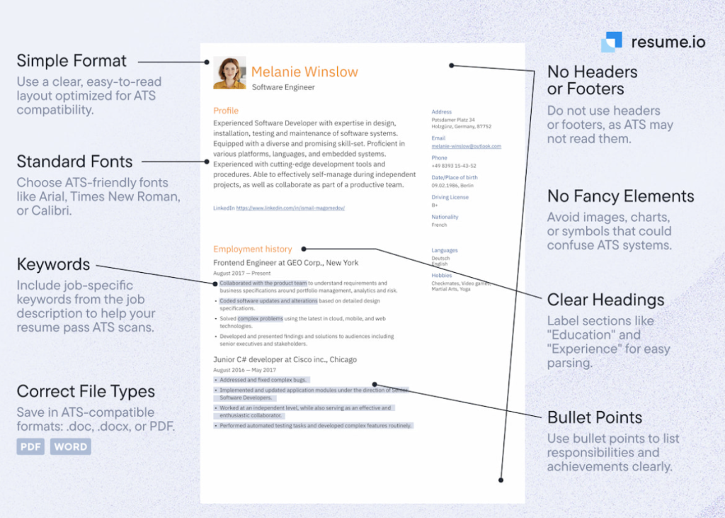 modern ats friendly resume template