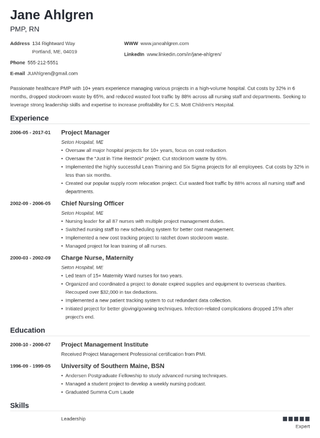 Text-Based Resume Template